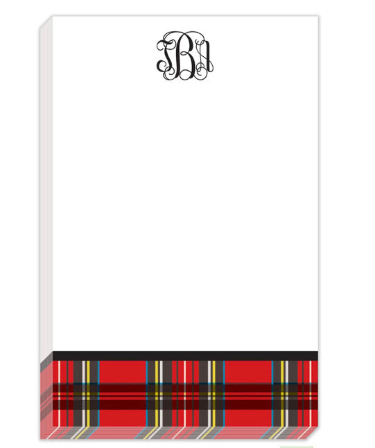 Red Plaid Personalized Notepad